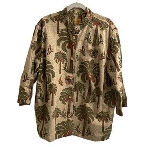 Ruby Rd. Women’s 100% Cotton Tropical Palm Tree Jacket Sz 20W